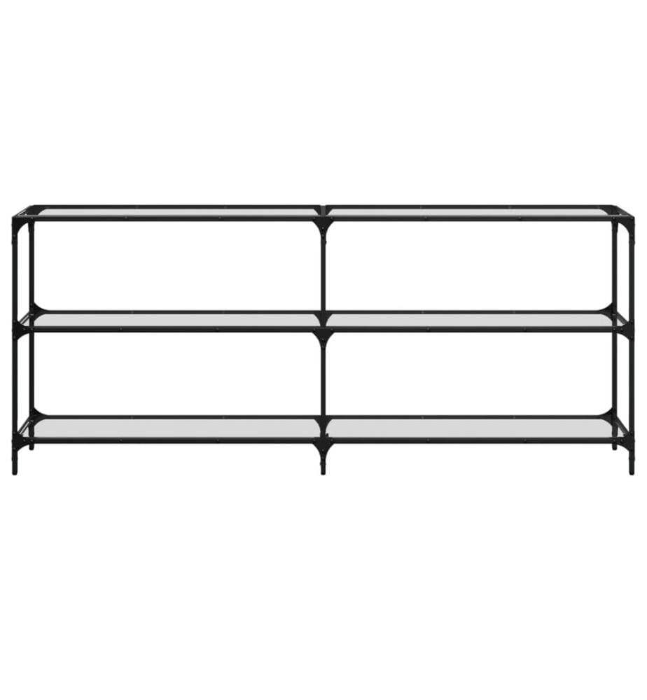 Table console avec dessus en verre transparent 194,5x30x81 cm