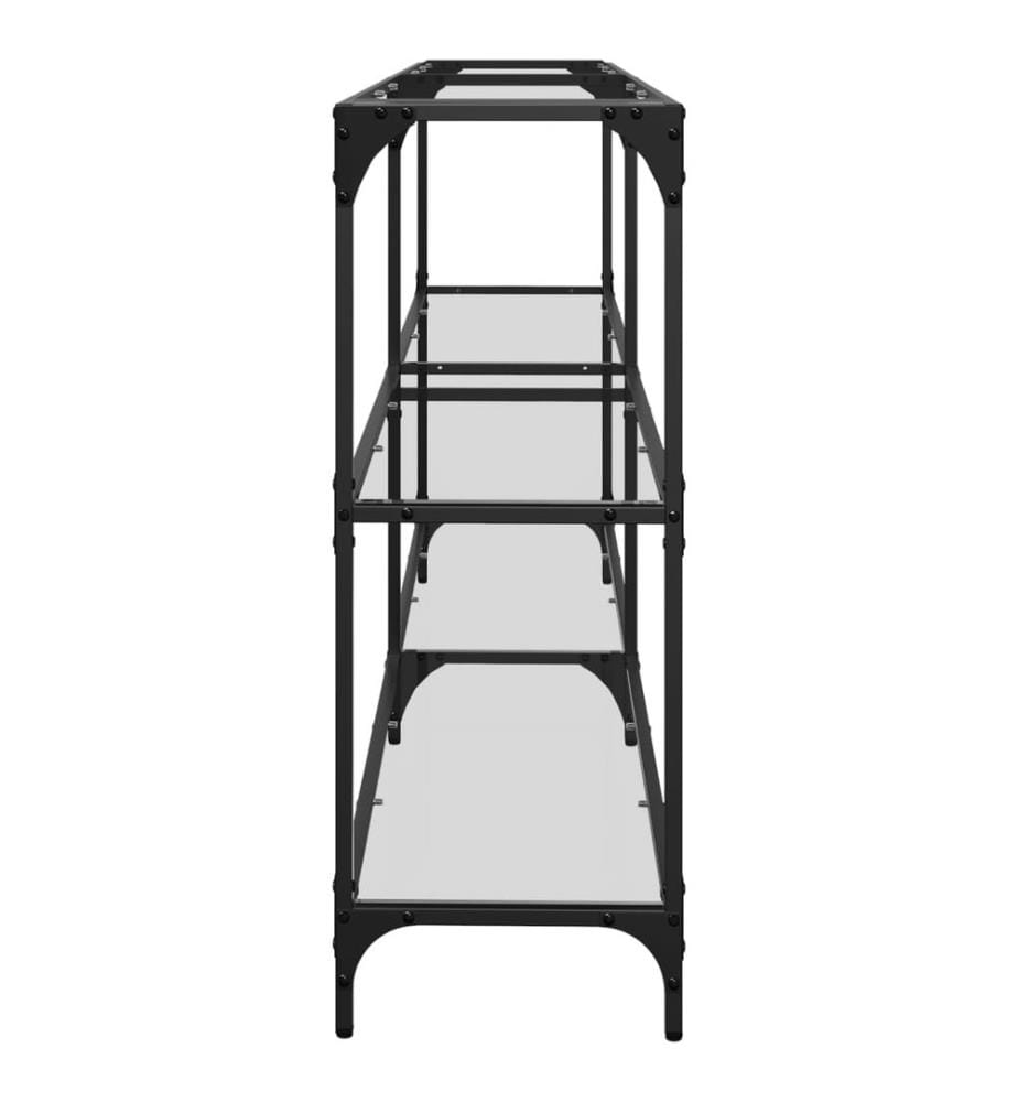 Table console avec dessus en verre transparent 194,5x30x81 cm