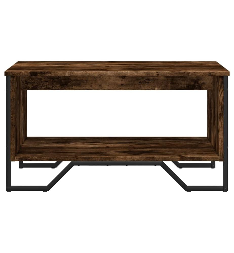 Table basse chêne fumé 75x51x40 cm bois d'ingénierie