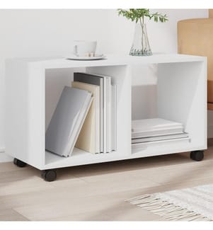 Armoire à roulettes blanc 72x33x42,5 cm bois d'ingénierie