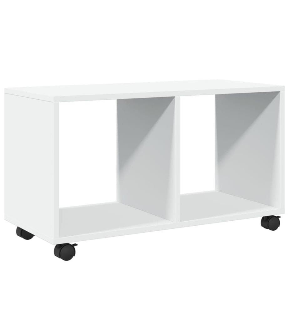 Armoire à roulettes blanc 72x33x42,5 cm bois d'ingénierie