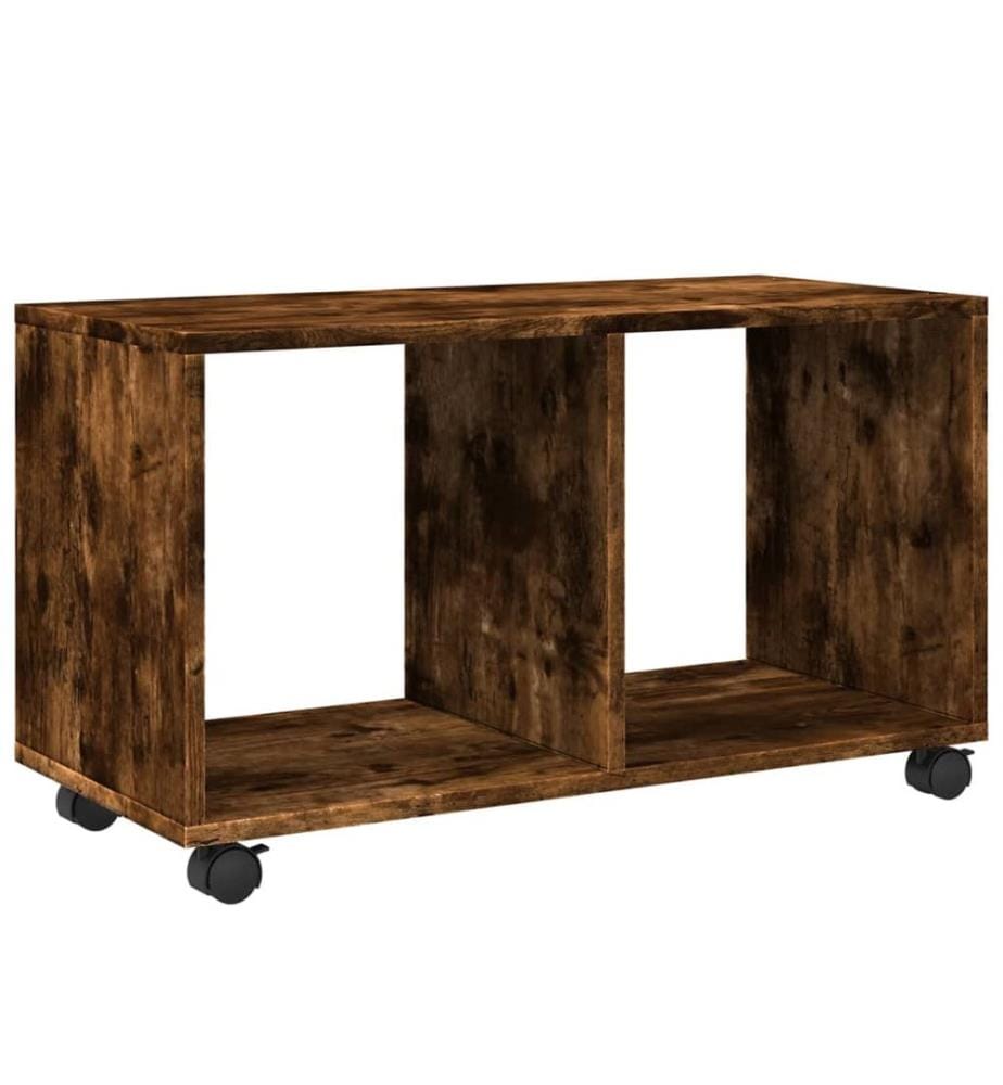 Armoire roulante chêne fumé 72x33x42,5 cm bois d'ingénierie