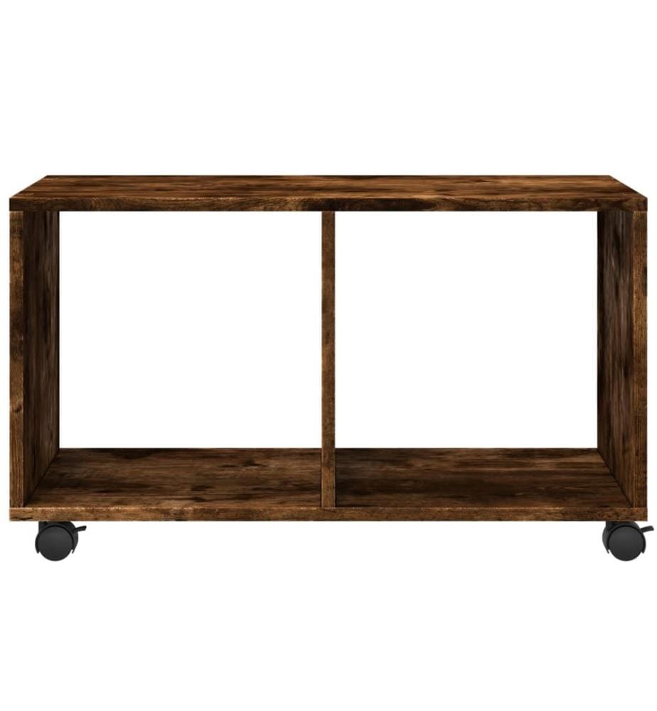 Armoire roulante chêne fumé 72x33x42,5 cm bois d'ingénierie