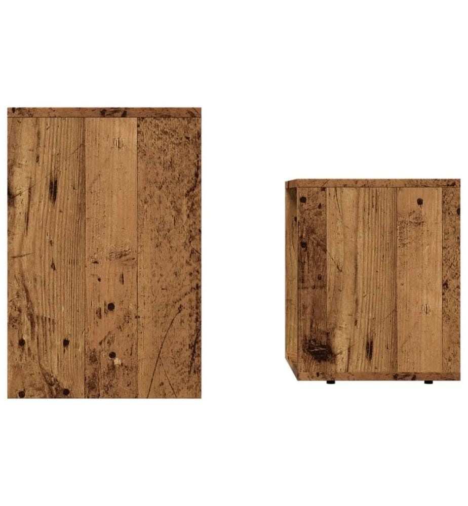 Tables basses gigognes 2 pcs vieux bois bois d'ingénierie