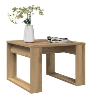 Table d'appoint chêne artisanal 50x50x35 cm bois d'ingénierie
