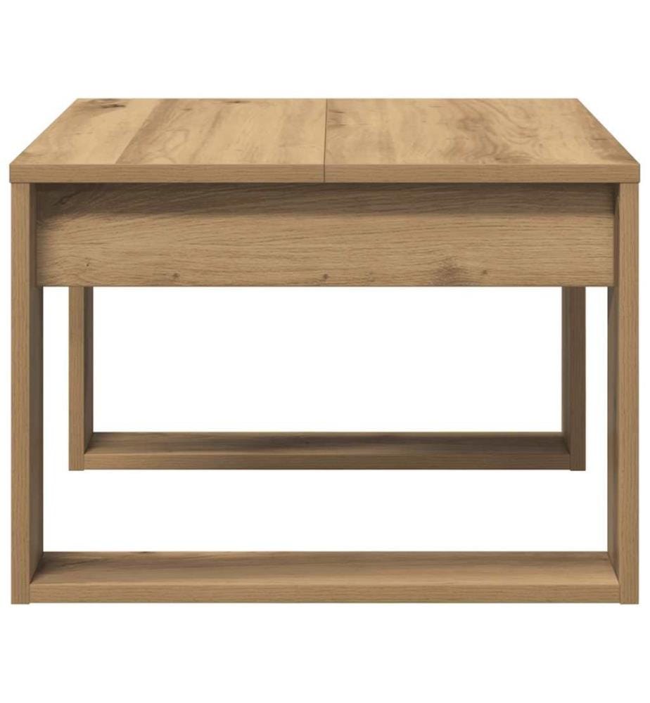 Table d'appoint chêne artisanal 50x50x35 cm bois d'ingénierie
