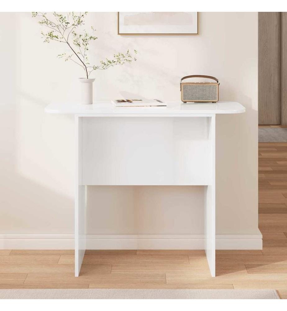 Table console Blanc brillant 93 x 40 x 75 cm Bois d'ingénierie