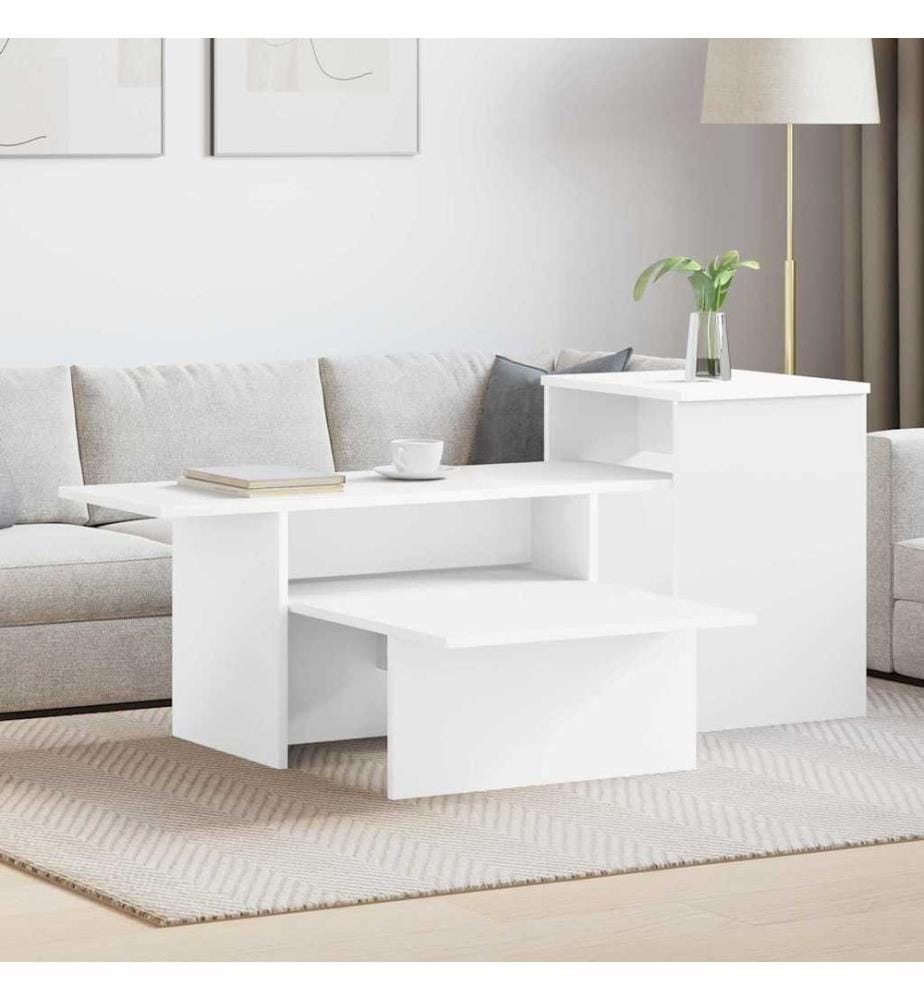 Table console Blanc 91,5 x 35 x 38,5 cm Bois d'ingénierie