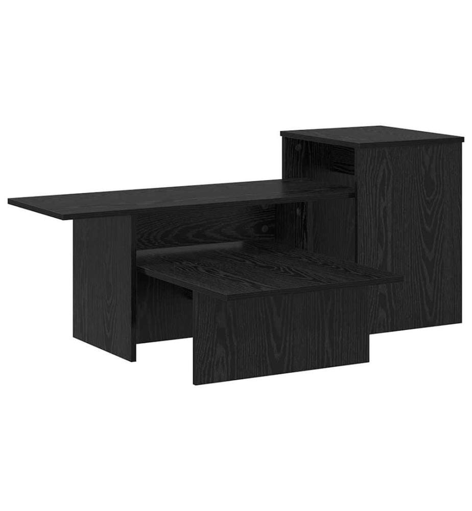 Konsolentisch Schwarz Eichen-Optik 91,5 x 35 x 38,5 cm