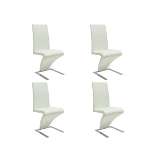 Chaises à manger lot de 4 blanc similicuir