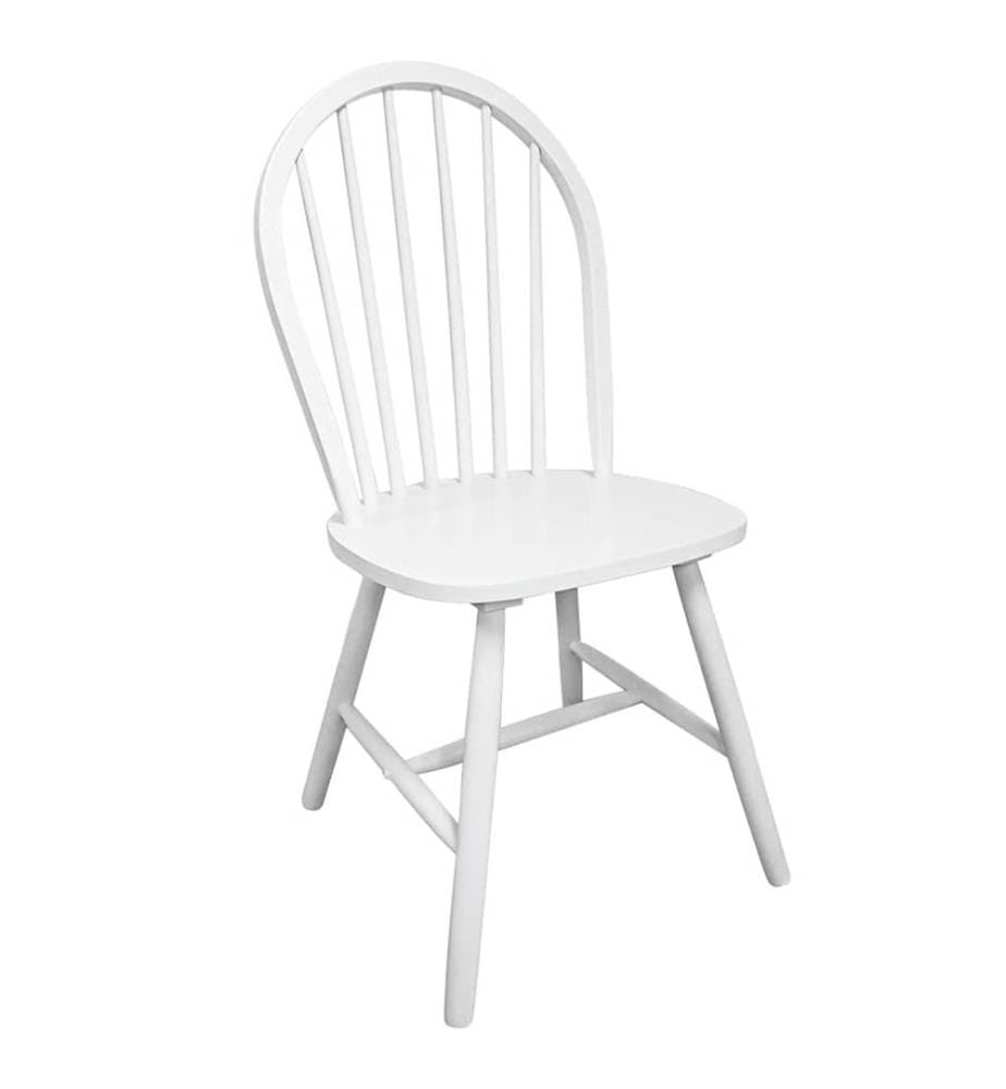 Chaises à manger lot de 4 blanc bois d'hévéa solide
