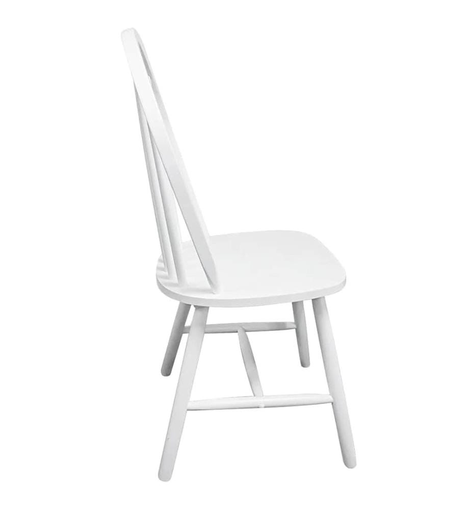 Chaises à manger lot de 4 blanc bois d'hévéa solide