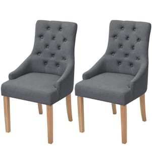 Chaises à manger lot de 2 gris foncé tissu