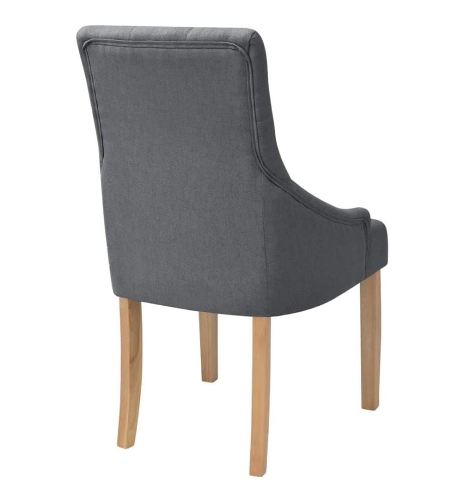 Chaises à manger lot de 2 gris foncé tissu