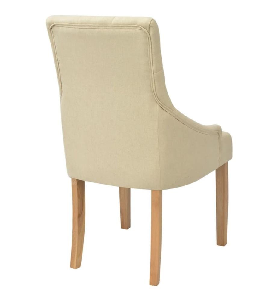 Chaises à manger lot de 2 crème tissu