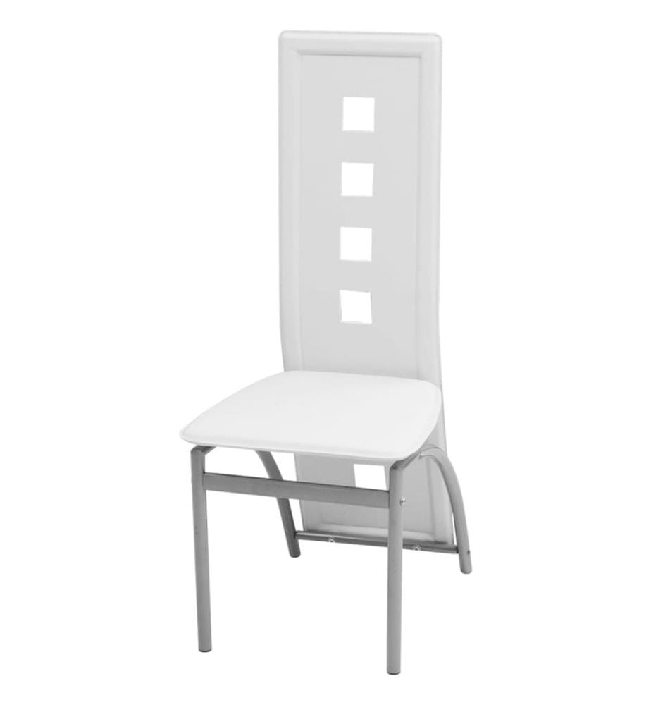 Esszimmerstühle 4 Stk. Weiss Kunstleder