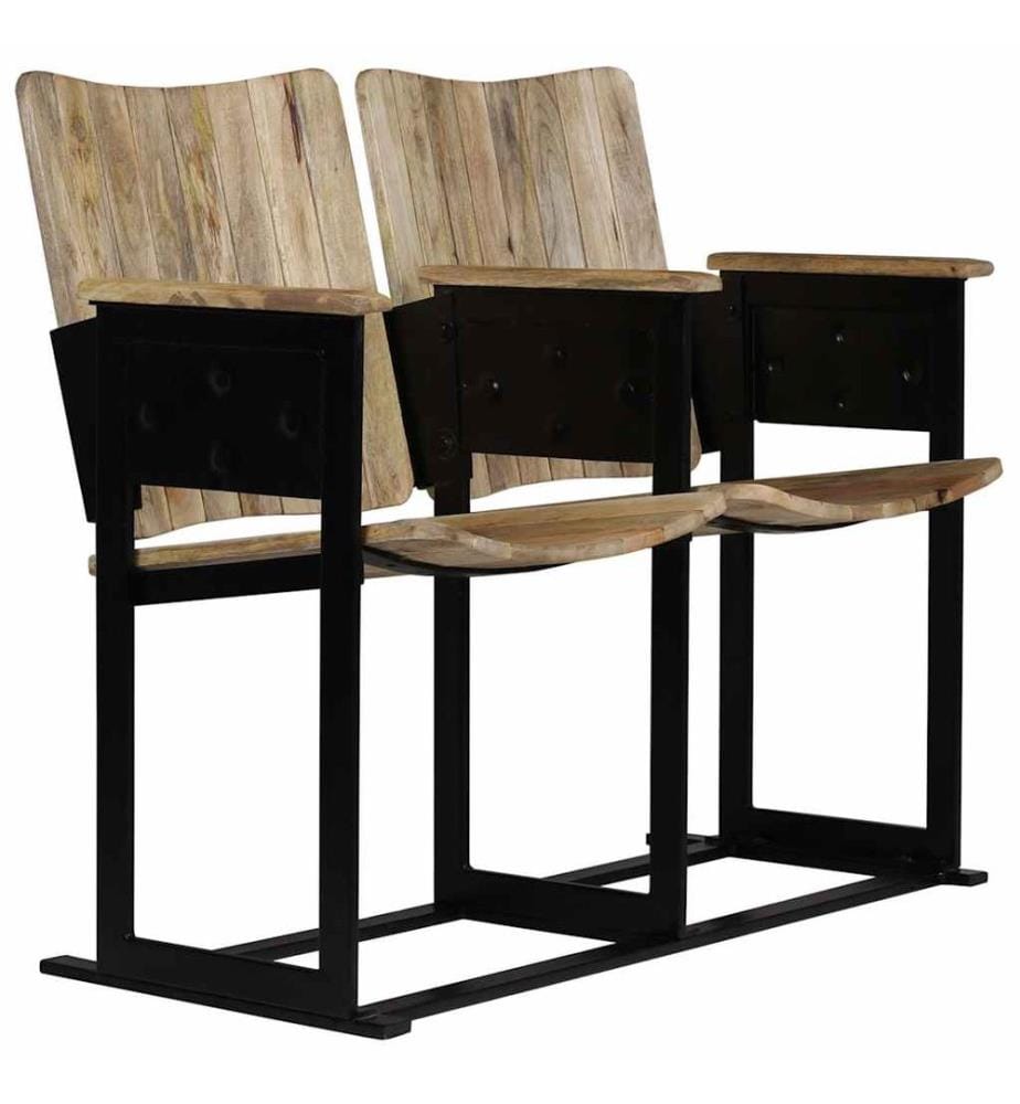 2-Sitzer-Bank Massivholz Mango und Stahl