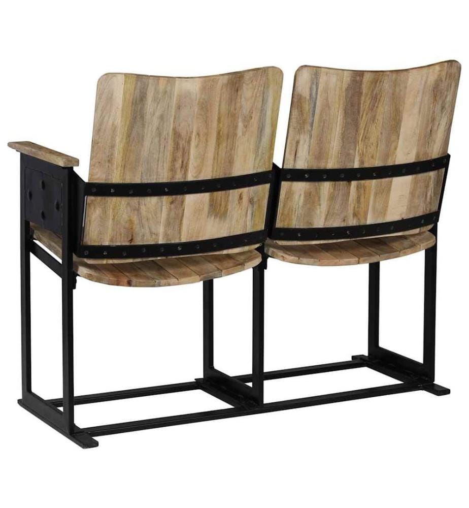 2-Sitzer-Bank Massivholz Mango und Stahl