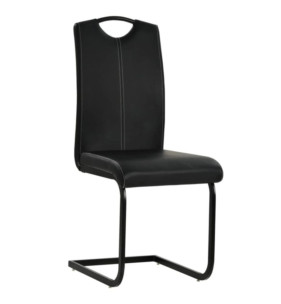 Freischwinger 2 Stk. Schwarz Kunstleder