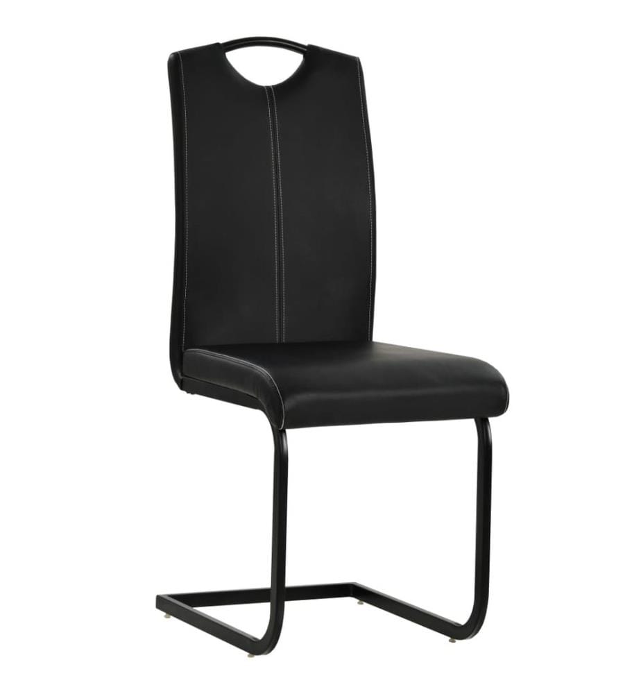 Freischwinger 4 Stk. Schwarz Kunstleder