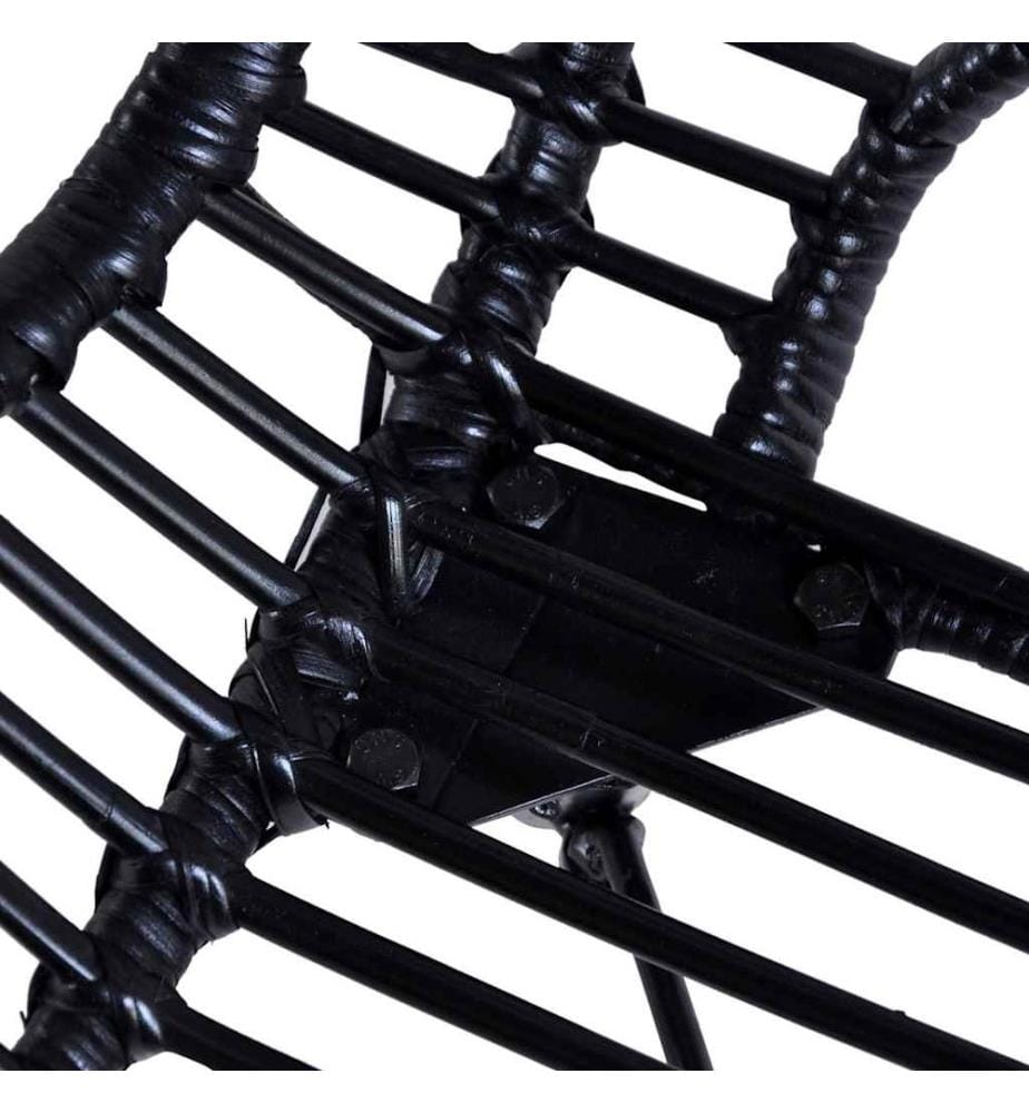 Esszimmerstühle 4 Stk. Schwarz Natur Rattan