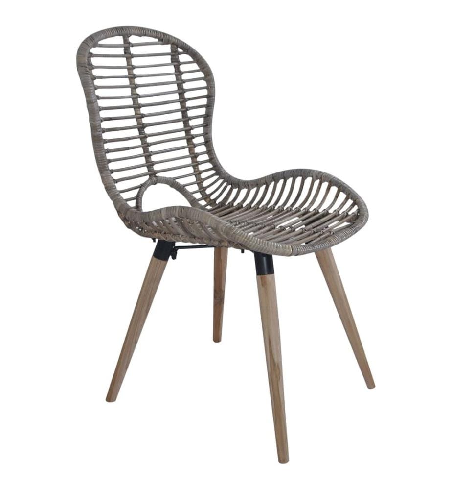Esszimmerstühle 2 Stk. Braun Natürliches Rattan