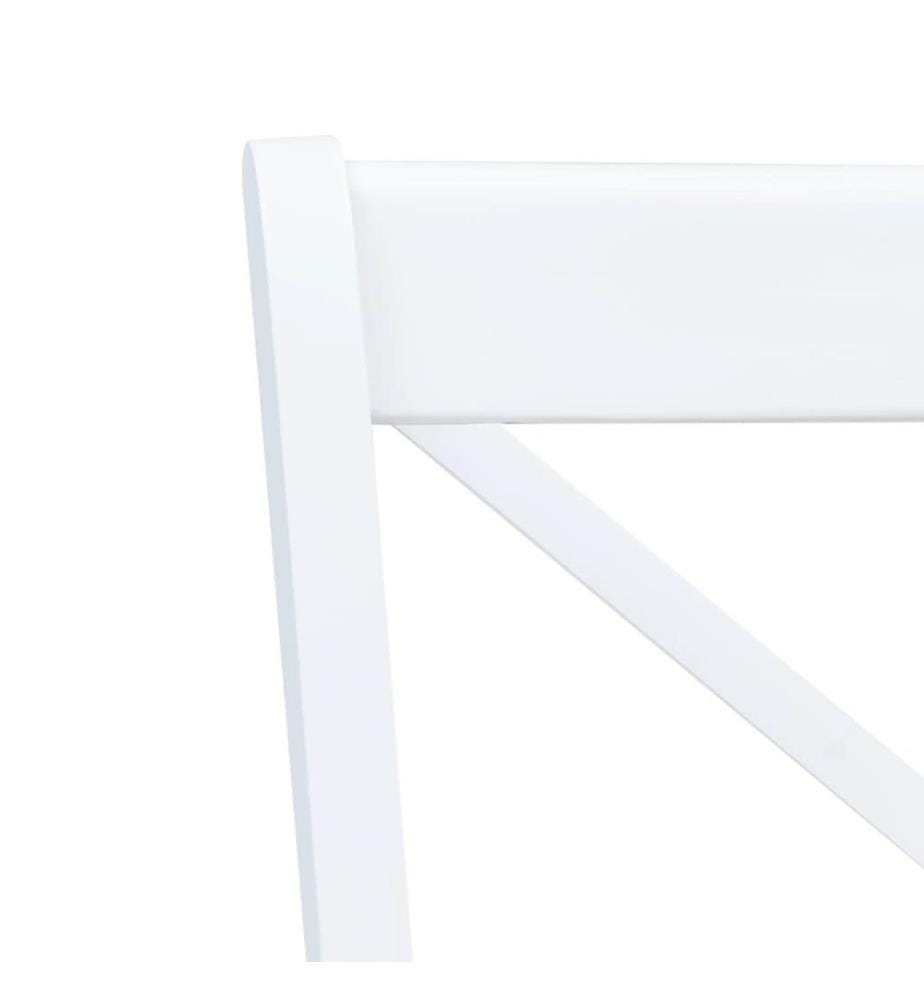Chaises à manger lot de 2 blanc et bois clair bois hévéa massif