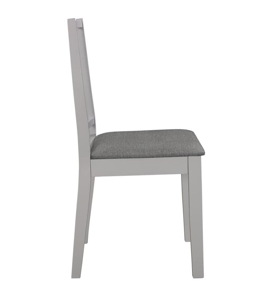 Chaises à manger avec coussins lot de 2 gris bois solide