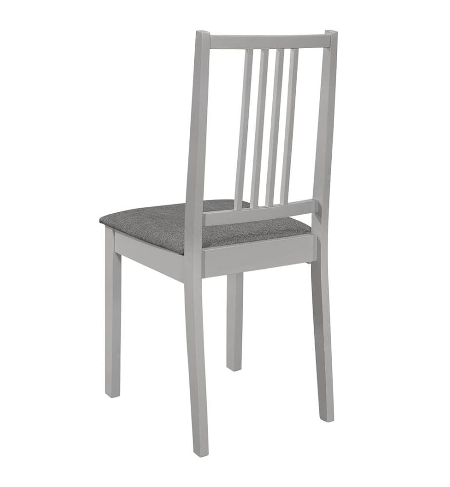 Chaises à manger avec coussins lot de 2 gris bois solide
