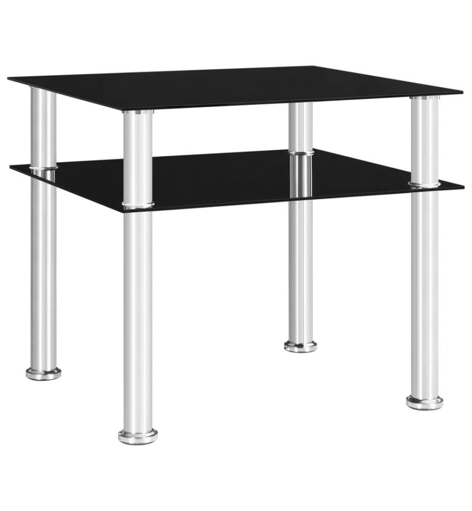 Table d'appoint Noir 45x50x45 cm Verre trempé