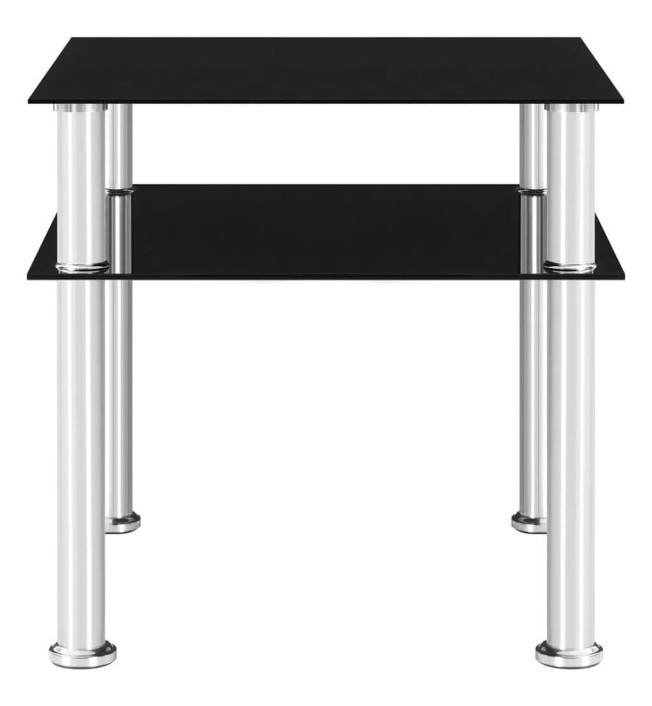 Table d'appoint Noir 45x50x45 cm Verre trempé