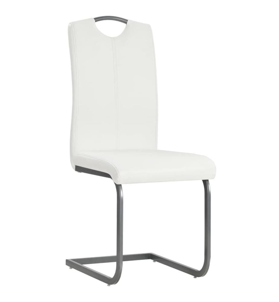 Freischwinger 6 Stk. Weiss Kunstleder