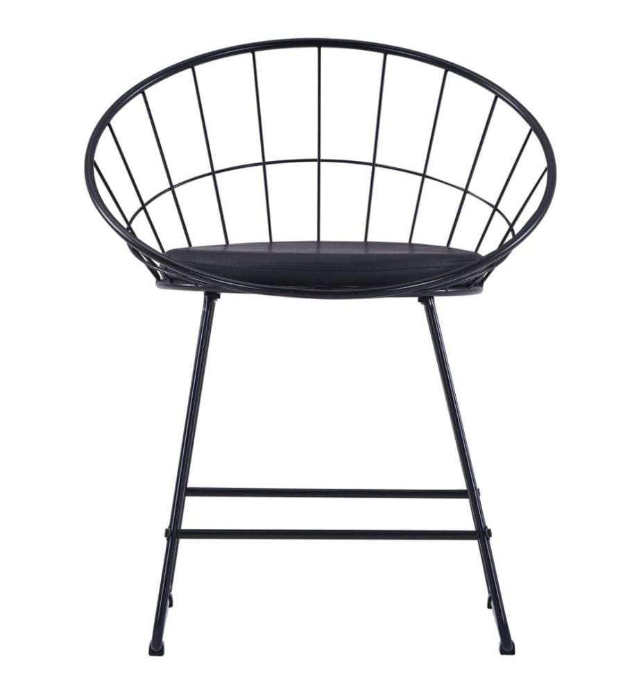 Chaises à manger similicuir lot de 4 noir acier