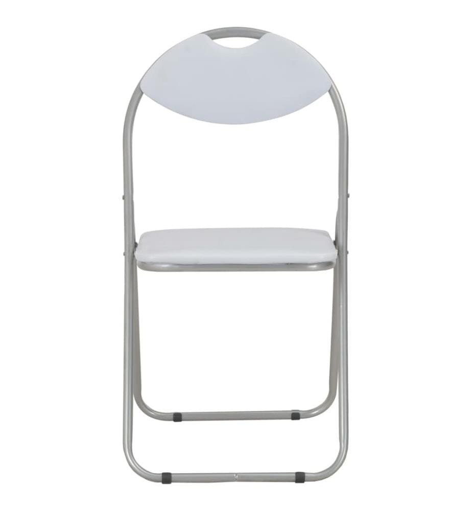 Chaises pliantes à manger lot de 4 blanc similicuir