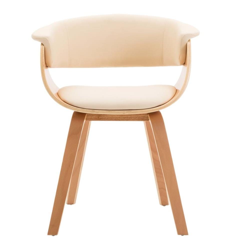 Esszimmerstühle 2 Stk. Creme Bugholz und Kunstleder