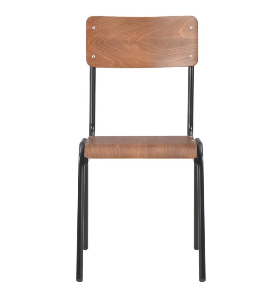 Chaises à manger lot de 6 marron Contreplaqué