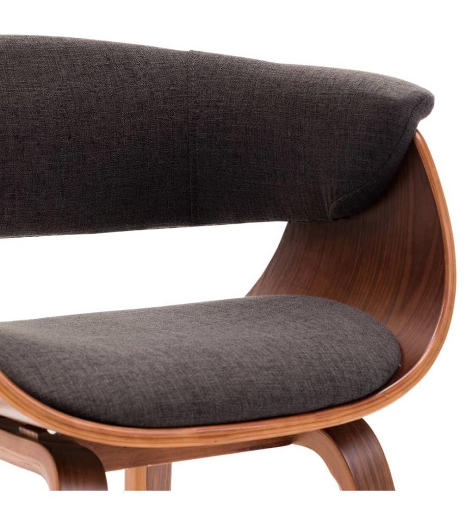 Chaise à manger Gris Bois courbé et tissu