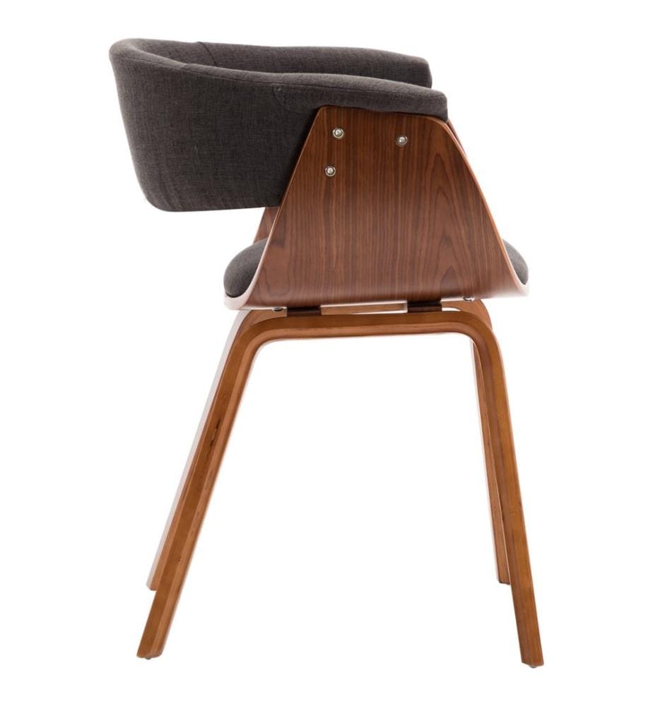 Chaise à manger Gris Bois courbé et tissu