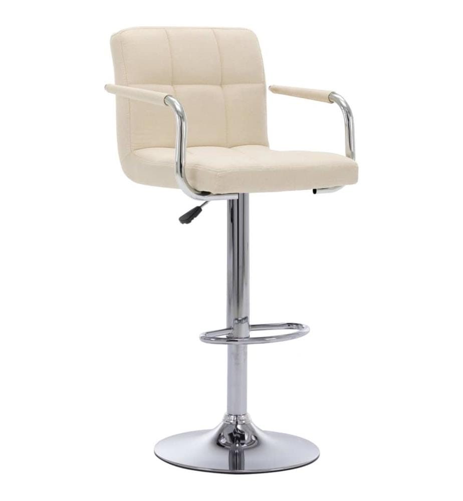 Chaises de bar lot de 2 crème tissu