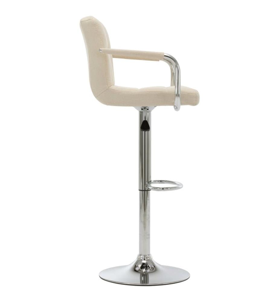 Chaises de bar lot de 2 crème tissu