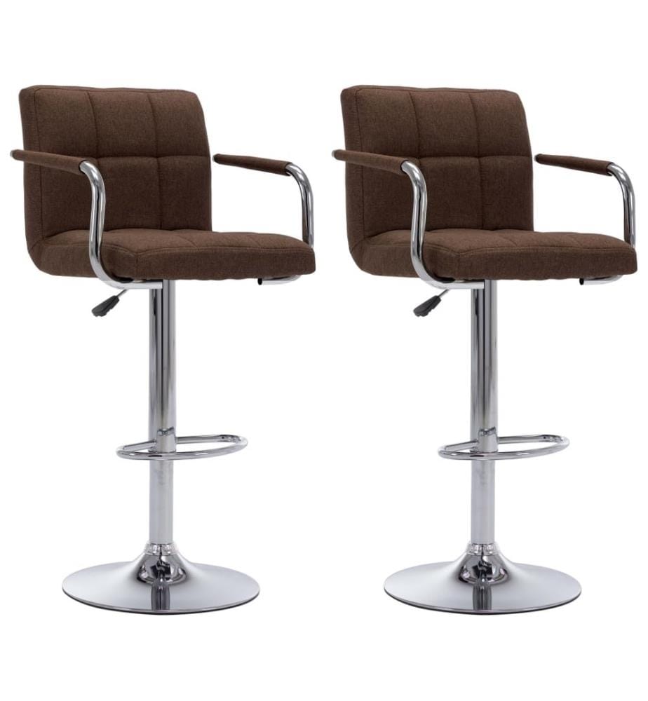 Chaises de bar lot de 2 marron tissu