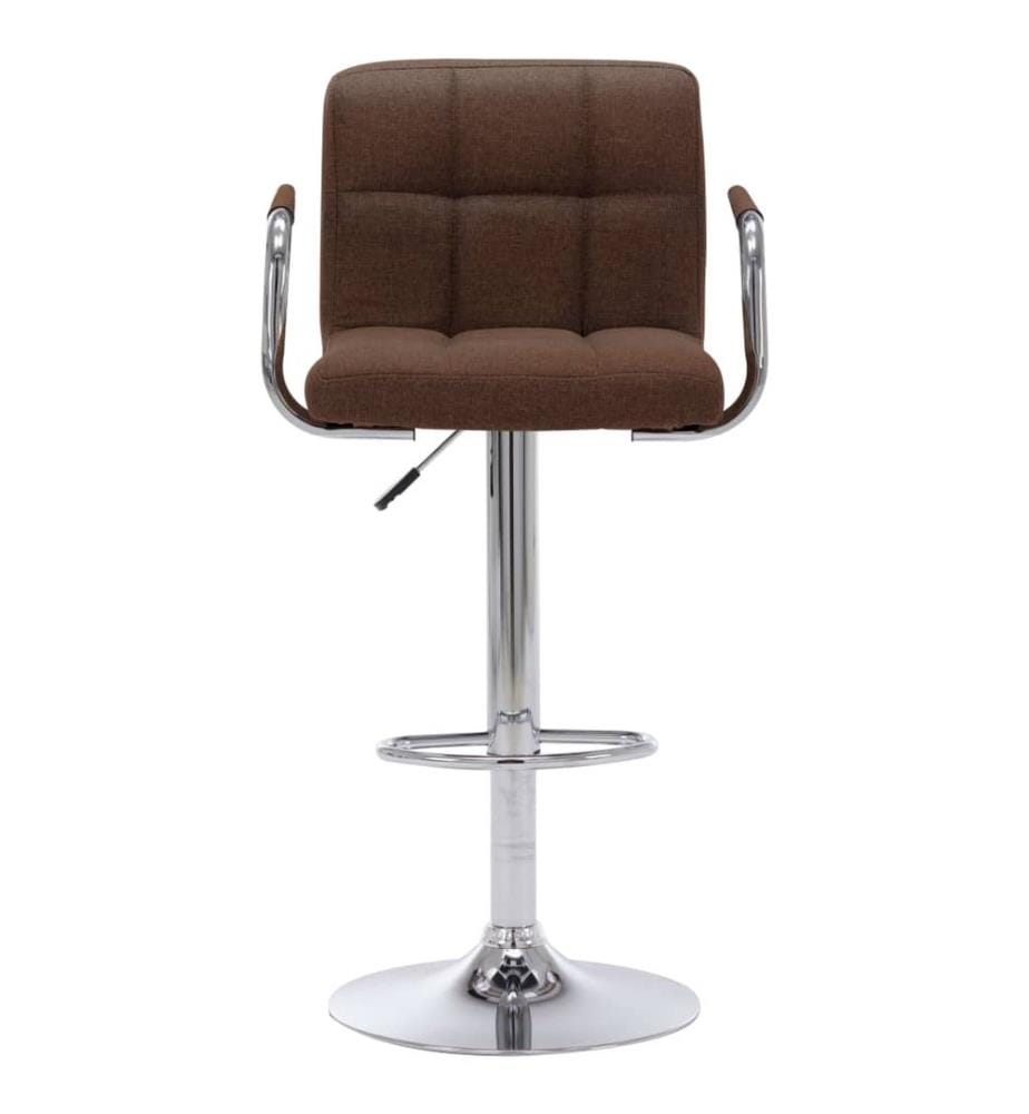 Chaises de bar lot de 2 marron tissu
