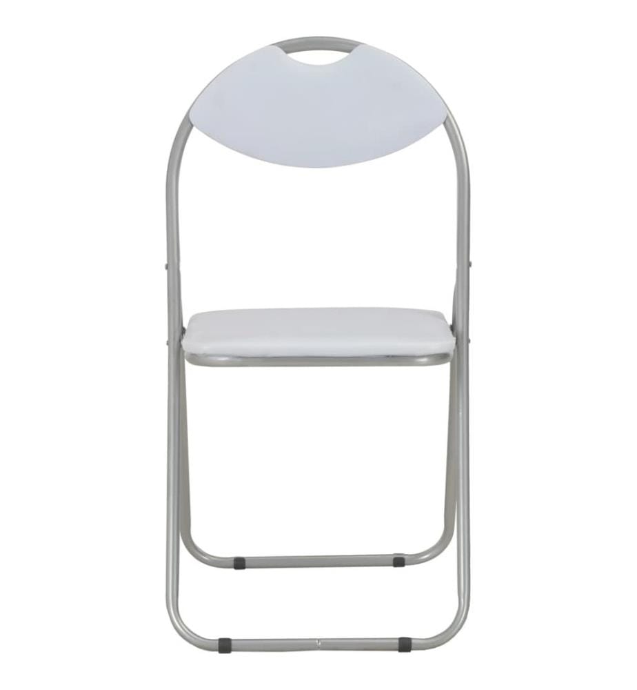 Chaises pliantes à manger lot de 6 blanc similicuir