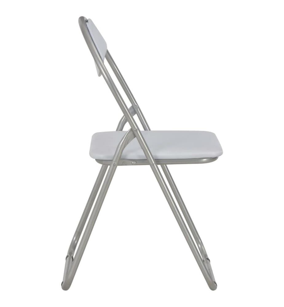 Chaises pliantes à manger lot de 6 blanc similicuir