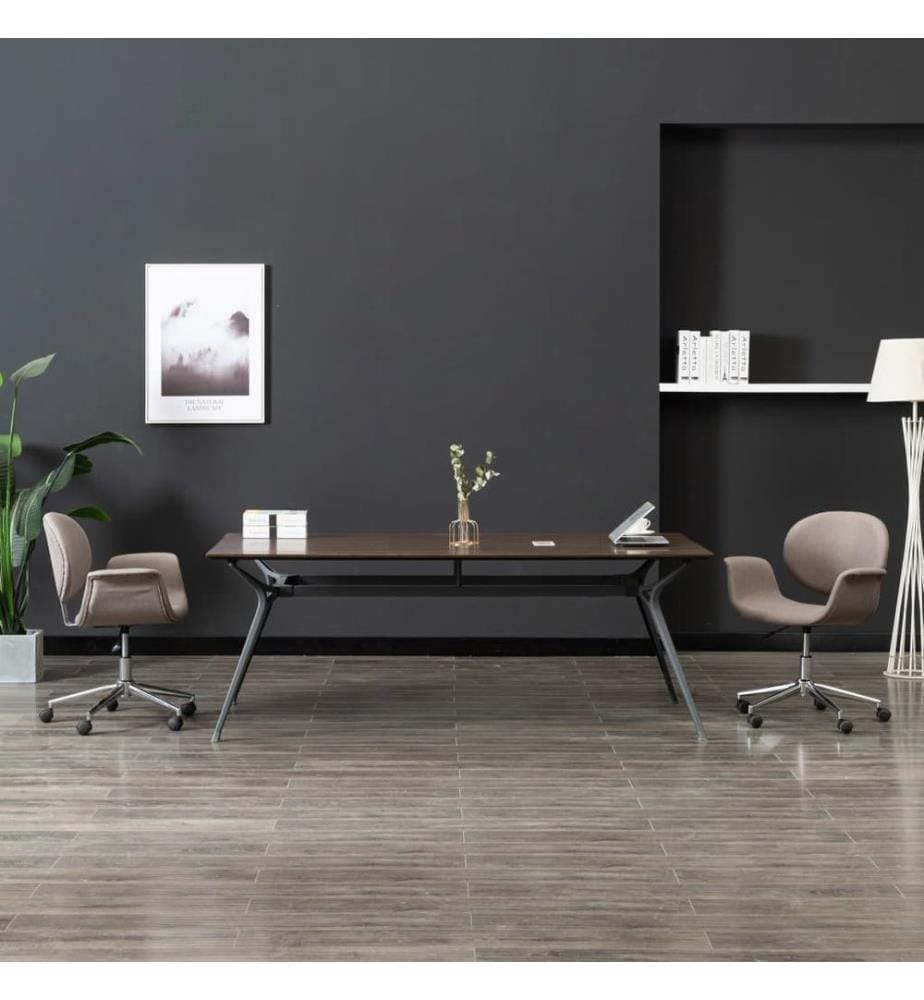 Esszimmerstuhl Drehbar Taupe Stoff