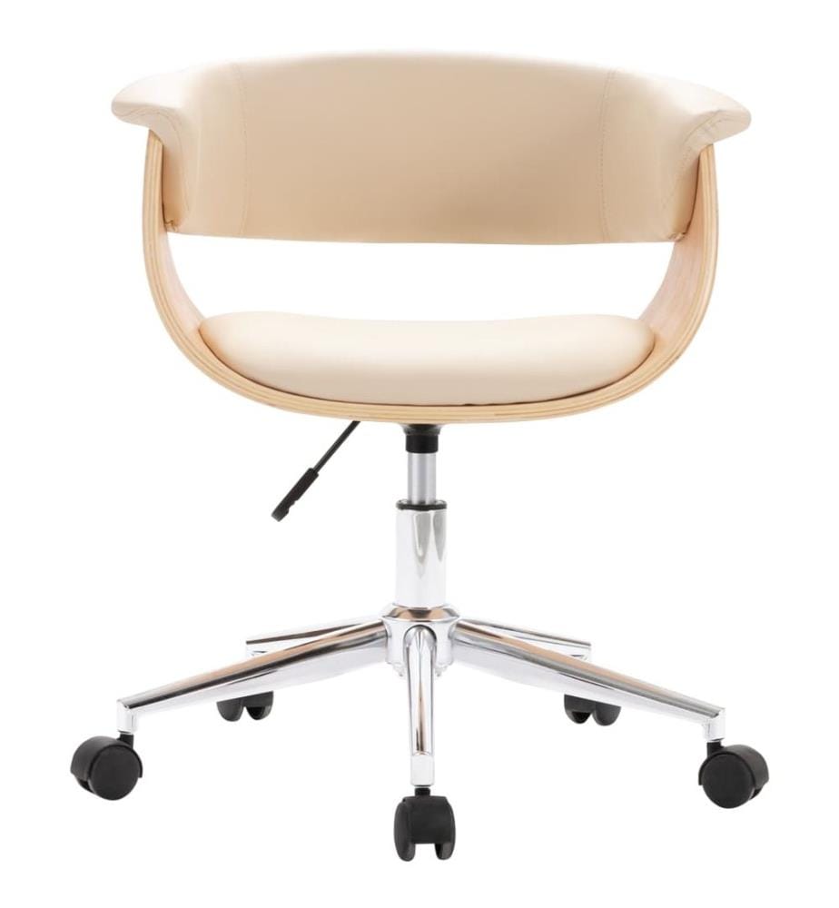 Esszimmerstuhl Drehbar Creme Bugholz und Kunstleder