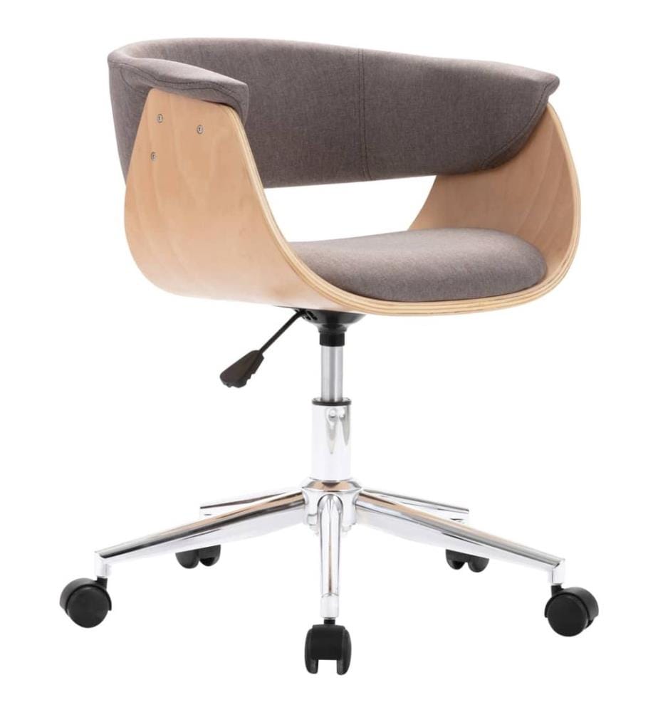 Chaise pivotante à manger Taupe Bois courbé et tissu