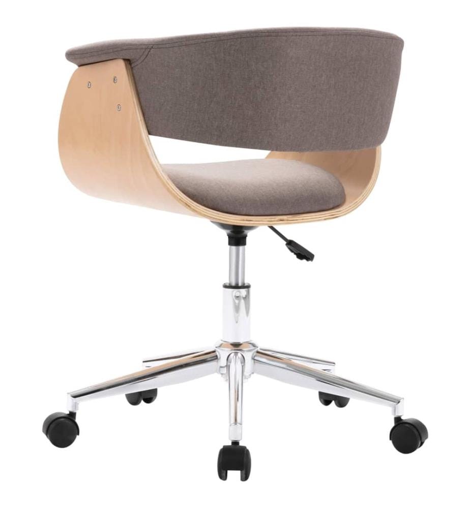 Chaise pivotante à manger Taupe Bois courbé et tissu
