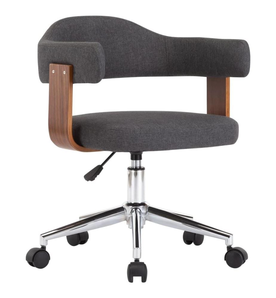 Chaise pivotante à manger Gris Bois courbé et tissu