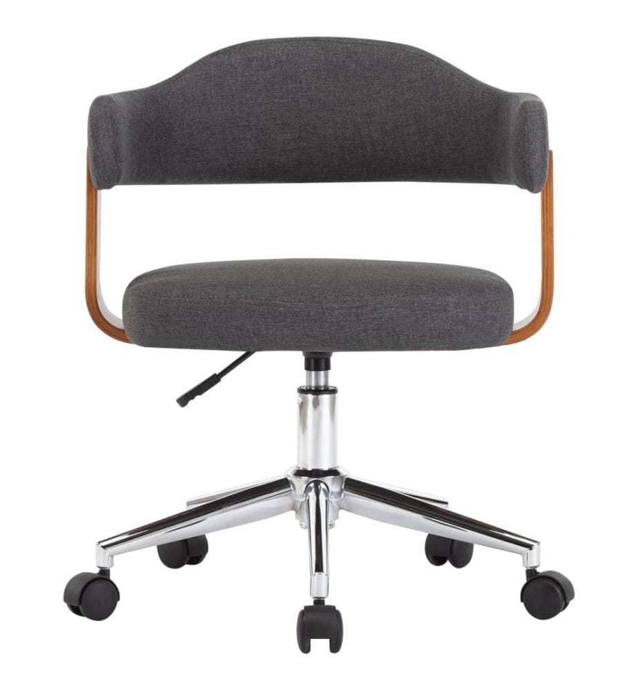 Chaise pivotante à manger Gris Bois courbé et tissu